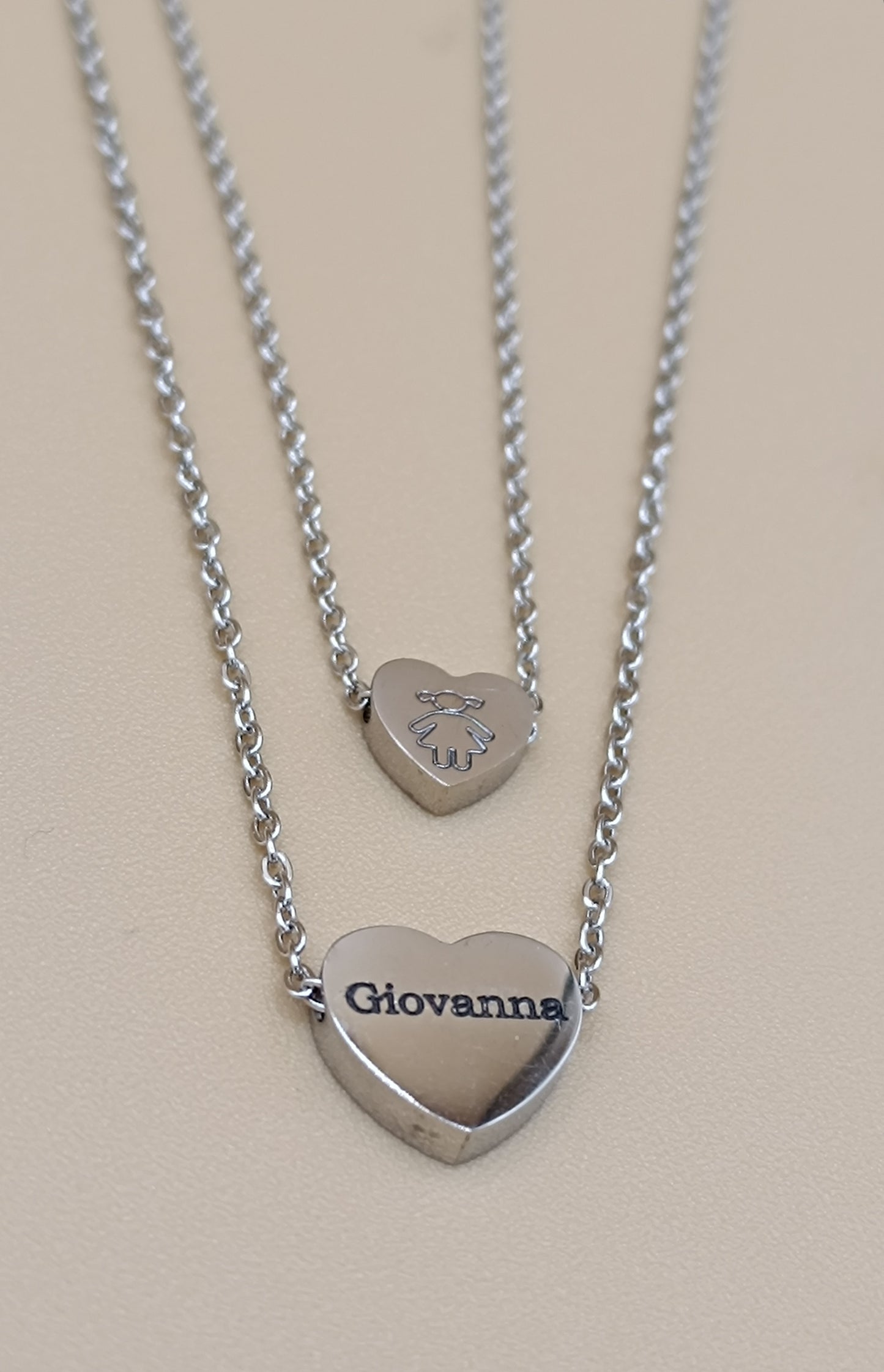 Collana con Doppio e Triplo cuore personalizzabile